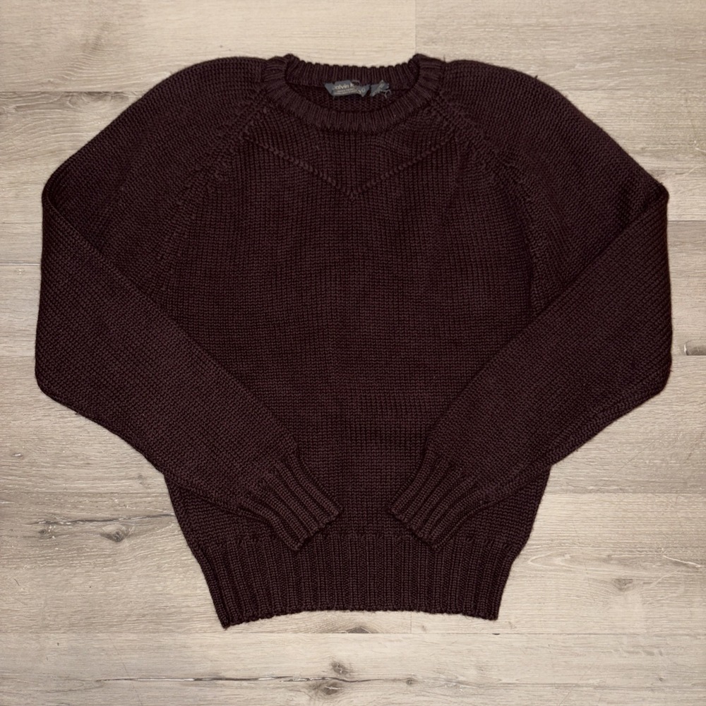 Vintage 90s Calvin Klein Pullover Wool Knit Sweater Woman's Large‎ Maroon